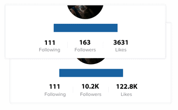 Before and after 10K free followers for TikTok