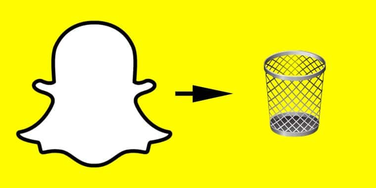 Delete Snapchat account snapchat logo and dustbin logo is insert in image to delete snapchat account