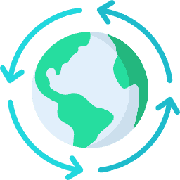 Blockchain Sustainability earth is in image four arrow rotate around the earth